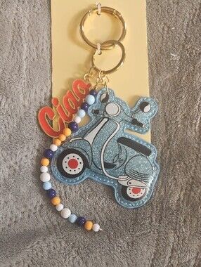 Skinnydip 'Ciao' Blue Vespa Keychain Bag Charm